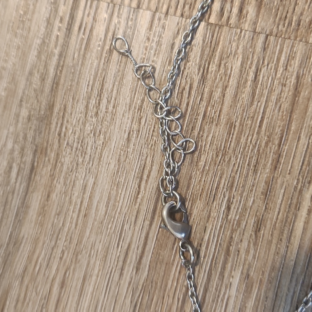 Turquoise Stone and Silver Feather Necklace - Picture 11 of 11